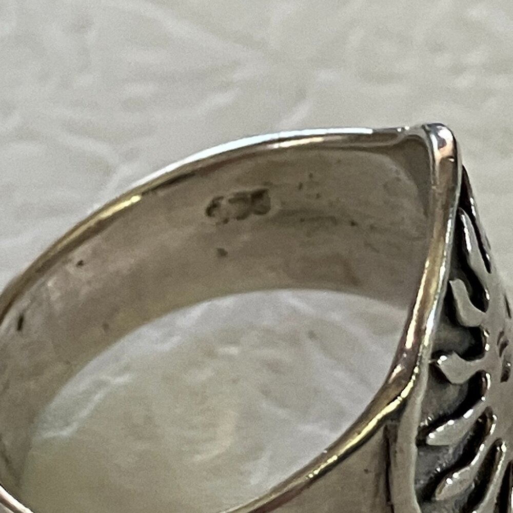 *8 SOLD ** Vintage sterling silver sun signet ring - Picture 6 of 8